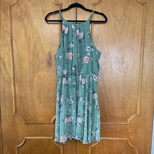 Francesca’s - Floral Green Sleeveless Dress